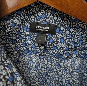Express Extra Slim 1MX Floral Long Sleeve Button Up shirt in size Medium